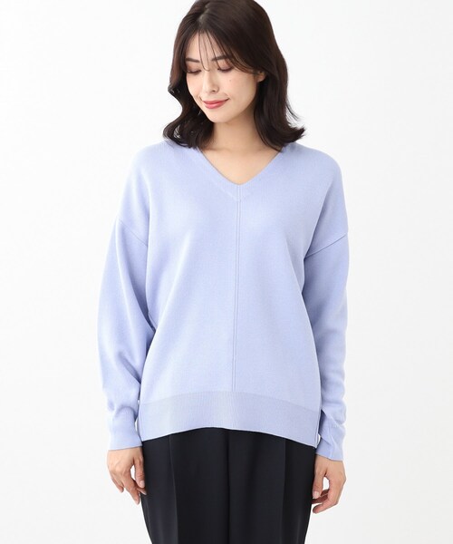ニット セーター 「SALE／洗える」V開きオフボディニット レディース Reflect ニット セーター 「SALE／洗える」V開きオフボディ