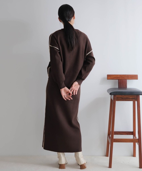 ROSE BUD　ニットセットアップ ローズバッド ROSE BUD スウェットライクニットセットアップ