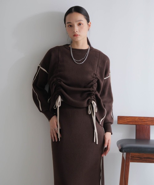 SETTO（セット） セットアップ バイカラードロストニットセットアップ