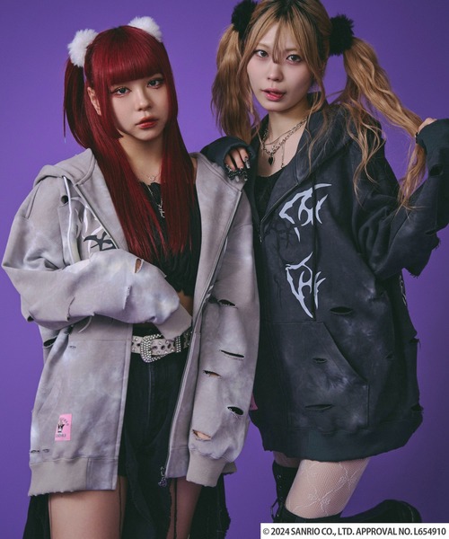 【入手困難✨】GALFY ガルフィー 3時のヒロイン ゆめっちコラボ パーカー黒 GALFY（ガルフィー）の「GALLIS ADDICTION×GALFY×ゆめっち刺繍