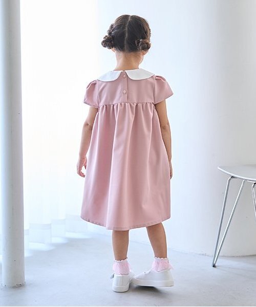 ワンピース 「オケージョン対応」丸衿リボン付きワンピース キッズ