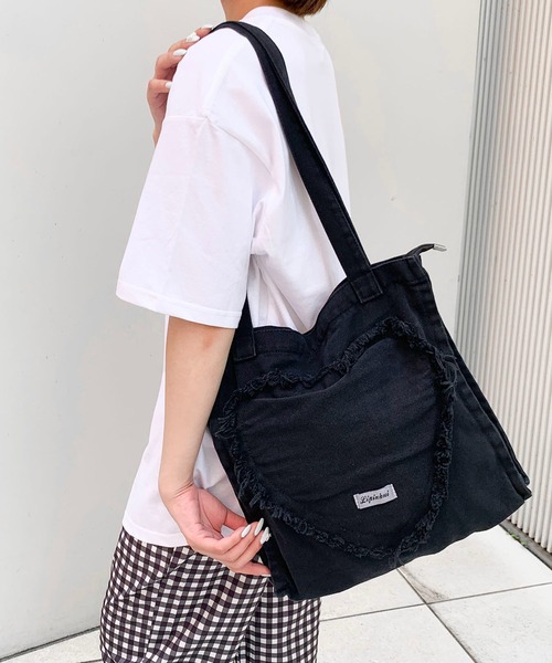 トートバッグ 「A4対応」ハートデザイントートバッグ レディース