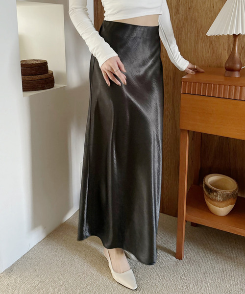 omayu - サテンナロースカート made in INTER FACTORY omayu - サテンナロースカート made in INTER FACTORY（スカート