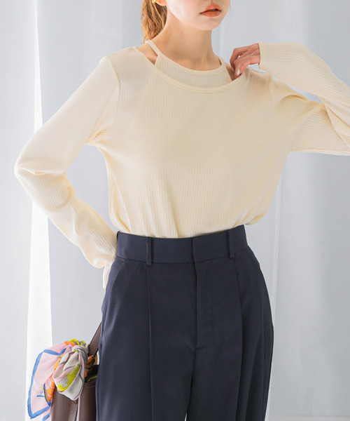tシャツ レイヤードデザイントップス レディース tシャツ レイヤードデザインカットソー レディース : ZOZOTOWN