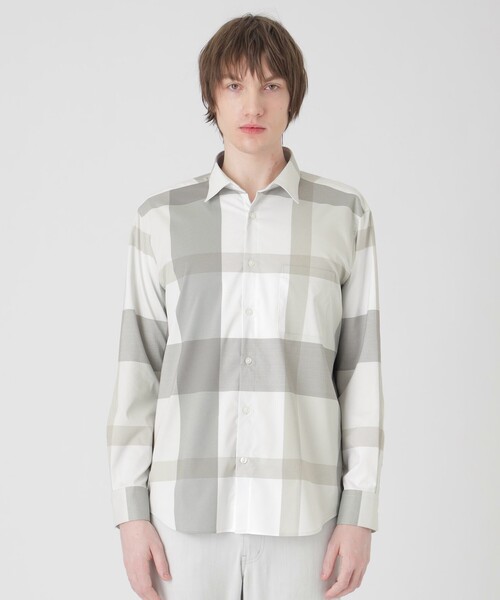 ブラックレ―ベルクレストブリッジ 長袖チェックシャツ L ブラック