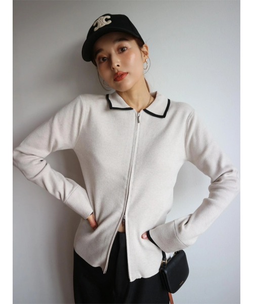 ニット セーター Zip Up Knit Pullover レディース