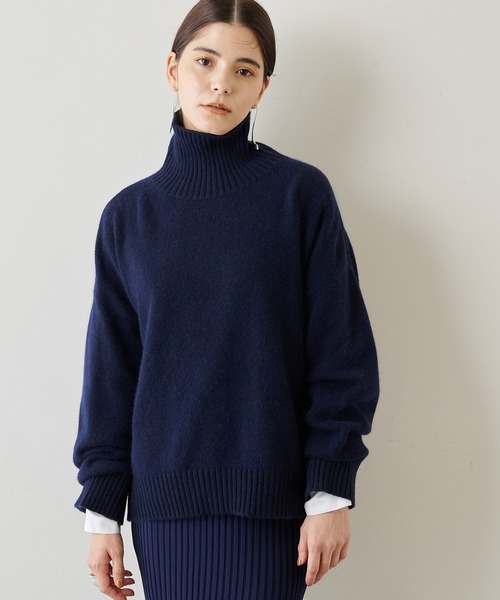 【新品】Whim Gazetteウィムガゼット ウールタートルネックカシミア混 Whim Gazette（ウィム ガゼット） タートルネックニット FREE ブラウン