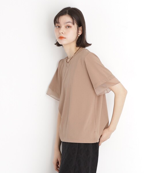 シアーTシャツ THE SHOP TK tシャツ 袖シアーTシャツ「接触冷感/洗濯機OK