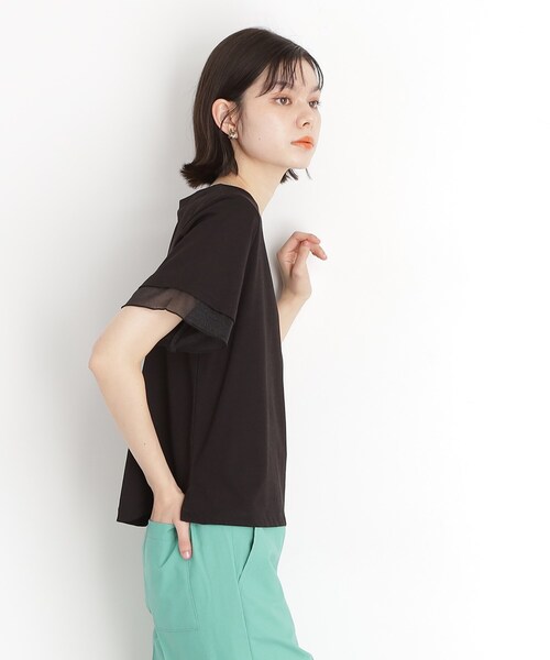 シアーTシャツ THE SHOP TK tシャツ 袖シアーTシャツ「接触冷感/洗濯機OK