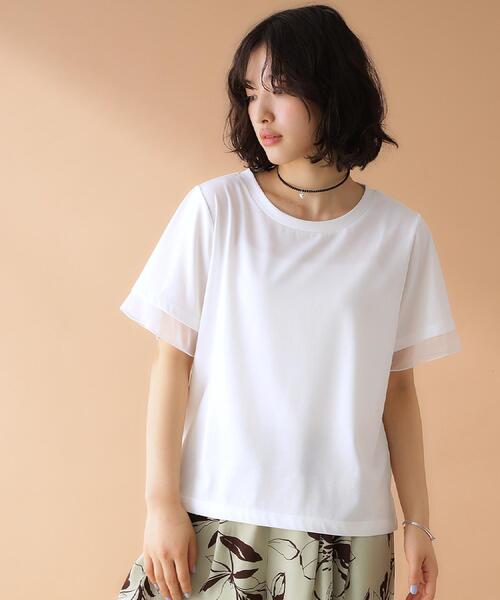 シアーTシャツ THE SHOP TK tシャツ 袖シアーTシャツ「接触冷感/洗濯機OK