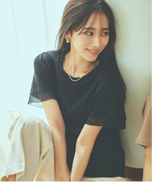 tシャツ バックシアーTシャツ レディース 袖シアーTシャツ【接触冷感/洗濯機OK】（Tシャツ） | THE SHOP