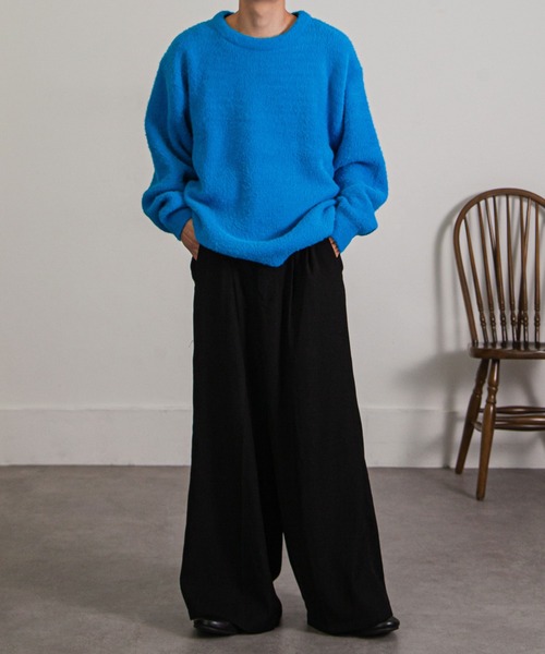 「Nilway」 長袖ニット MEDIUM ワイン メンズ_画像4