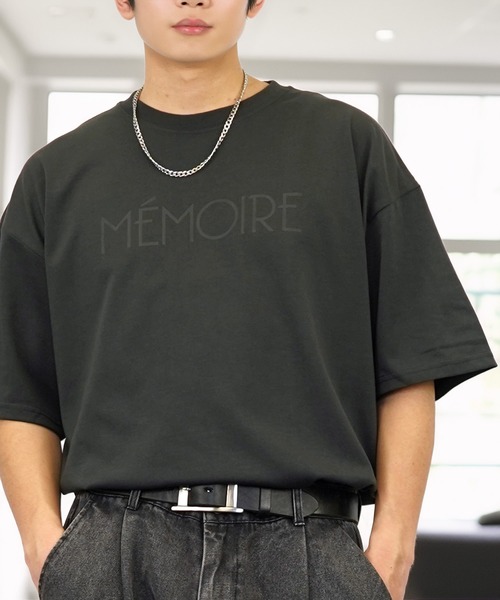 tシャツ ワイド 半袖 Tシャツ ロゴ サークル ハート 刺繍 メンズ