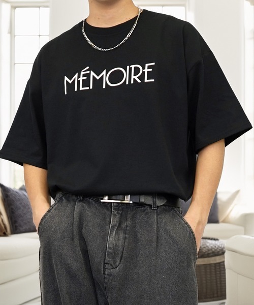 tシャツ ワイド 半袖 Tシャツ ロゴ サークル ハート 刺繍 メンズ