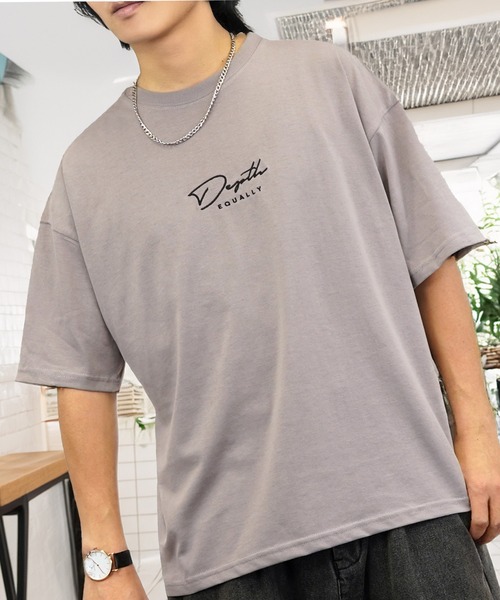 ハートデザイン Tシャツ Mサイズ FREAK'S STORE/ワンポイントハート刺繍 ボートネックTシャツ