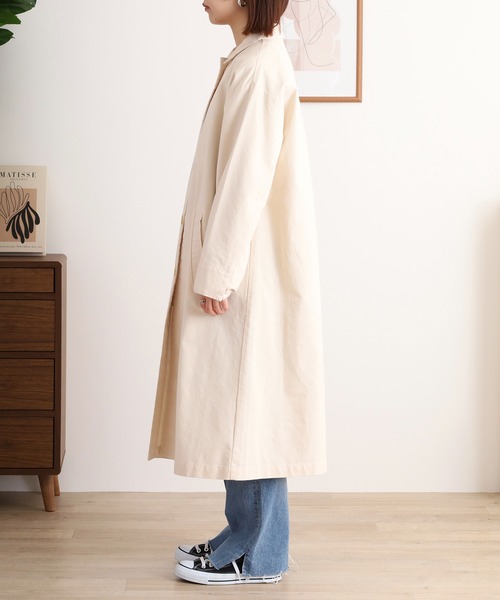 【美品 】 BLUE WILLOW 綿麻コート FUNALIVE ステンカラーコート コート blue willow コットン