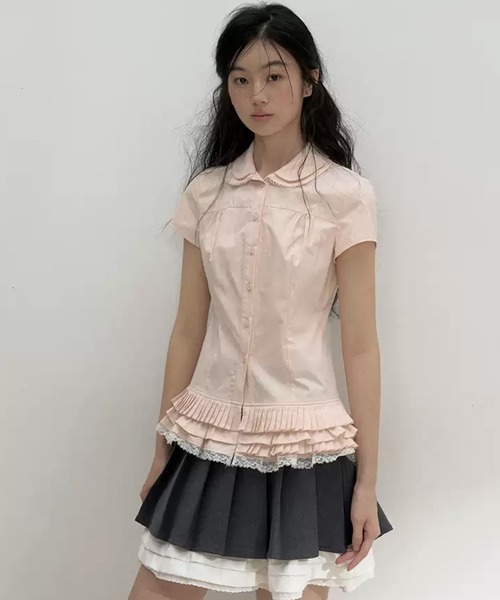 sunsetpark セーラーカラー　フリルブラウスmiu系穿搭 sunsetpark セーラーカラー フリルブラウスmiu系穿搭