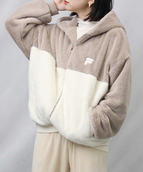 FILA ベージュ ジップアップジャケット FILA（フィラ） ジップアップブルゾン M ベージュ レディース