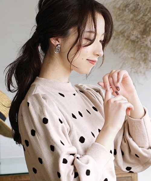 「e-zakkamania stores」 「In field」長袖ニット フリー ベージュ レディース_画像8