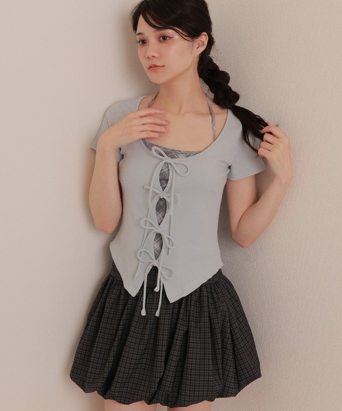 M DOLLY スカート check balloon skirt/チェックバルーンスカート