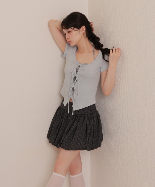 M DOLLY スカート check balloon skirt/チェックバルーンスカート
