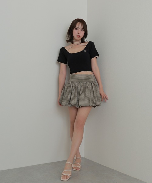 M DOLLY スカート check balloon skirt/チェックバルーンスカート