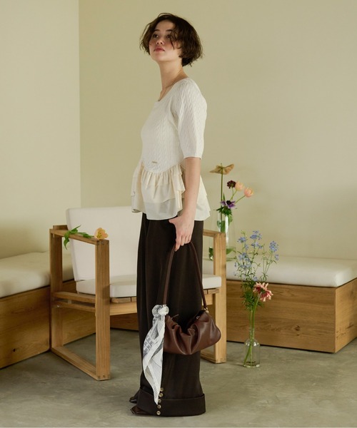 loin nuit ニット セーター cable puff frill knit / ケーブルパフ