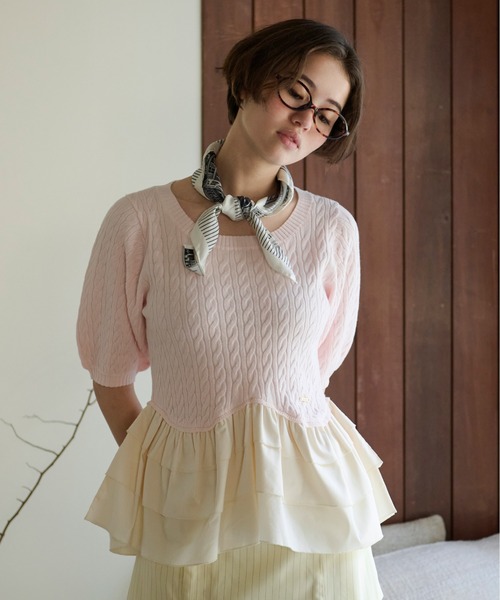 loin nuit ニット セーター cable puff frill knit / ケーブル