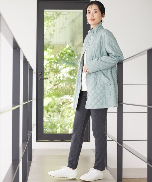 「EVEX by KRIZIA」 ノーカラーコート 46 ベージュ レディース_画像2