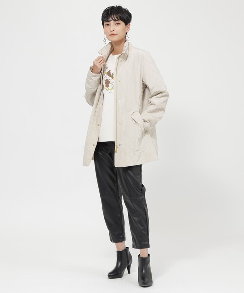 「EVEX by KRIZIA」 ノーカラーコート 46 ベージュ レディース_画像4