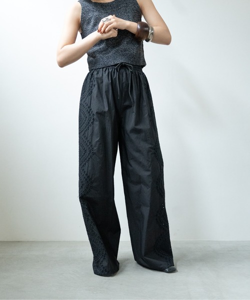 hwyl パンツ コットンレースワイドパンツ レディース : ZOZOTOWN