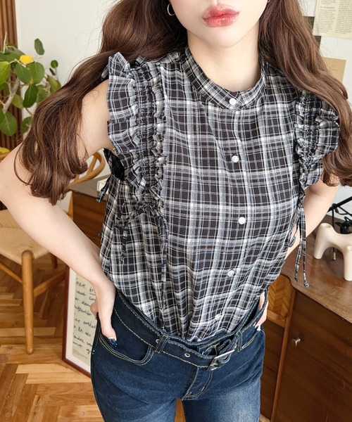 bonjourdiary 10y チェックブラウス bonjourdiary 10y チェックブラウス Bonjour Diary | Wee Mondine