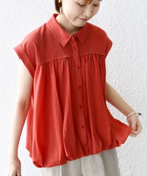 「SHIPS」 半袖シャツ ONE SIZE レッド レディース