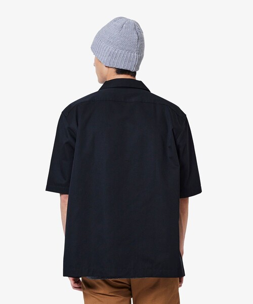 L★美品★LACOSTE★オープンカラーシャツ★ブラック★COOLMAX★半袖 LACOSTE シャツ リラックスフィット シルクブレンドオープン