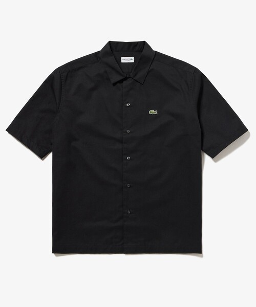 LACOSTE リラックスフィット 半袖シャツ US M LACOSTE シャツ リラックスフィット シルクブレンドオープン