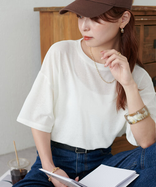 「DISCOAT」 半袖カットソー MEDIUM ピンク レディース