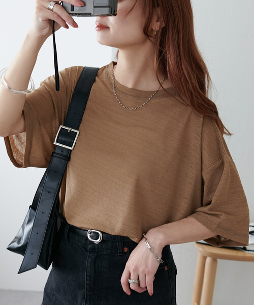 「DISCOAT」 半袖カットソー MEDIUM ピンク レディース