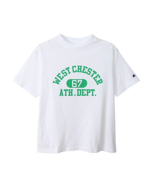 「Champion」 半袖Tシャツ MEDIUM ネイビー レディース