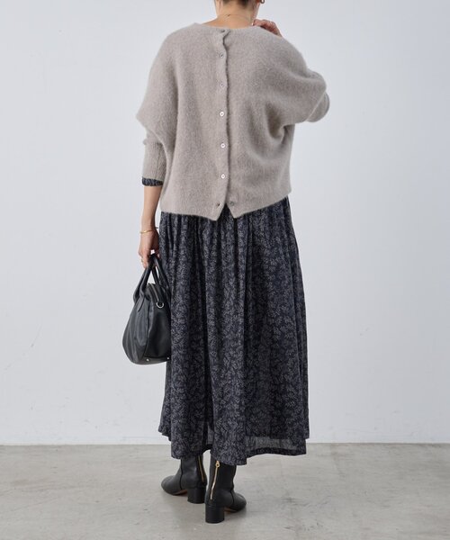 BEARDSLEY（ビアズリー） ワンピース リーフプリントギャザー