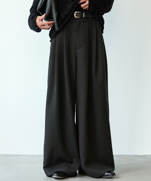 SINSS スラックス 3-Tuck wide straight slacks / 3タックワイド