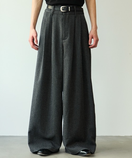 SINSS スラックス 3-Tuck wide straight slacks / 3タックワイド