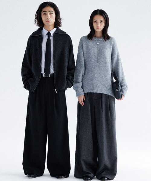 SINSS スラックス 3-Tuck wide straight slacks / 3タックワイド