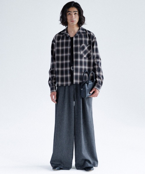 SINSS スラックス 3-Tuck wide straight slacks / 3タックワイド