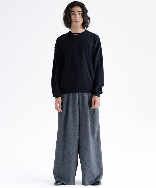 SINSS スラックス 3-Tuck wide straight slacks / 3タックワイド