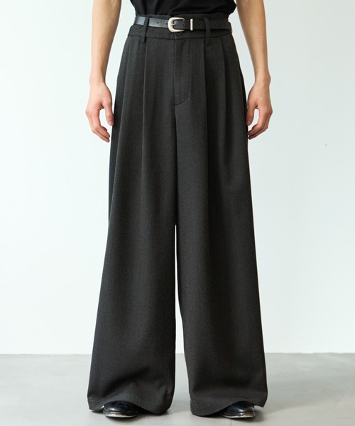 SINSS スラックス 3-Tuck wide straight slacks / 3タックワイド