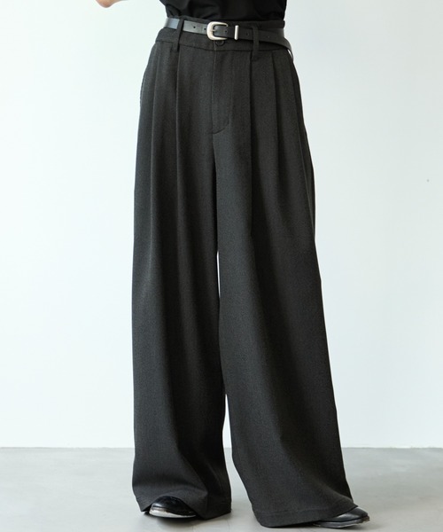 SINSS スラックス 3-Tuck wide straight slacks / 3タックワイド
