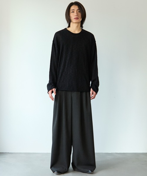 SINSS スラックス 3-Tuck wide straight slacks / 3タックワイド