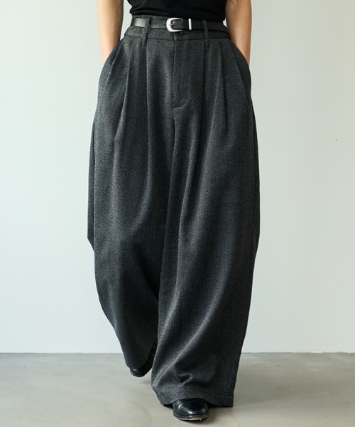SINSS スラックス 3-Tuck wide straight slacks / 3タックワイド