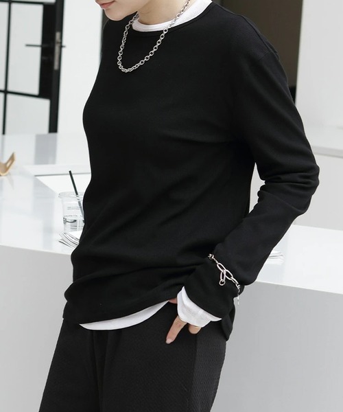 tシャツ リブラウンドネックロングTシャツ レディース : ZOZOTOWN