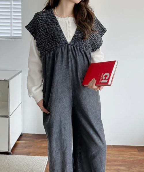 A.D.C.L. サロペット オーバーオール 大人カジュアル！胸元